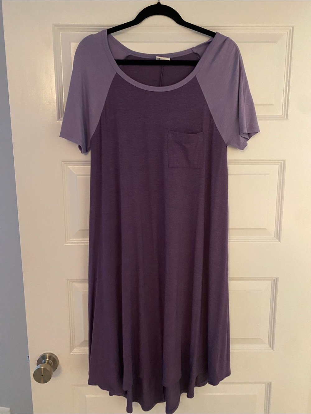 Lularoe Purple Short-Sleeve Hi-Low Dress with Pocket